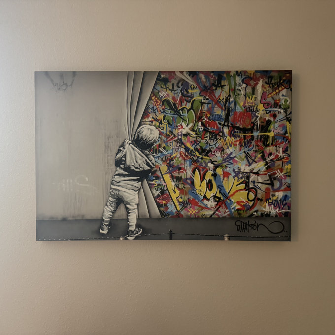 IDEA4WALL Pop Urban Street Banksy British Artist Kid Spray Paint